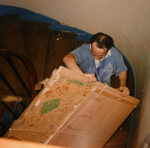 One of his huge Paris maps