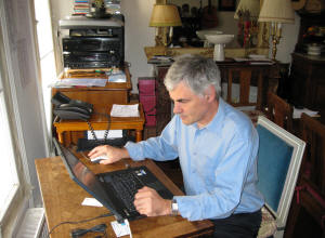 Christian working at home