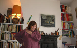 Helene Fleury in her apartment