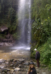 Waterfall park in the Andes